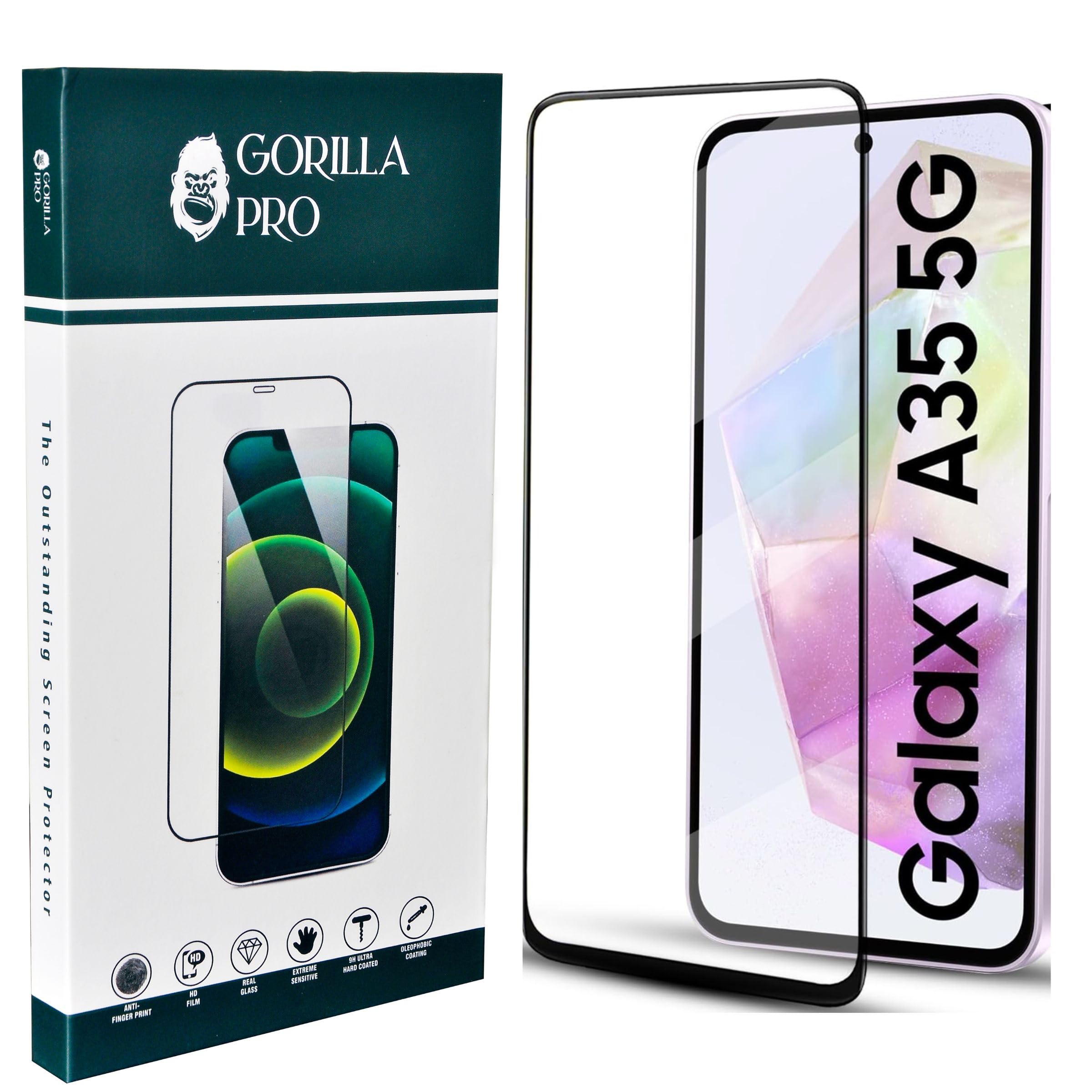 GORILLA PRO Tempered Glass Screen Guard for Samsung Galaxy A35 5G- Edge to Edge Tempered Glass Screen Protector - 9H Hardness - 6D Tempered Glass - Pack of 1 (B0CZ98S1PC) Amazon Price History, Amazon Price Tracker