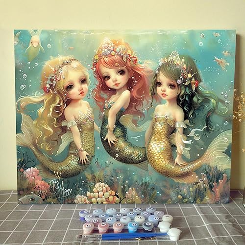 Vista 17 de Tucocoo Tatuajes de Mujeres y Pintura de Frutas por Números para Adultos Principiantes, Chica Tatuada Pintar por Números en Lienzo Fácil de Pintar