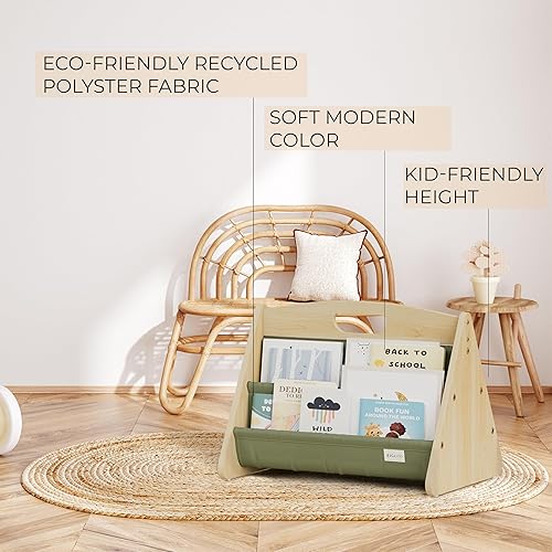Miniatura 7 de ZICOTO Estantería decorativa de madera con asa para habitaciones de niños, mantiene los libros ordenados y al alcance de los niños pequeños -