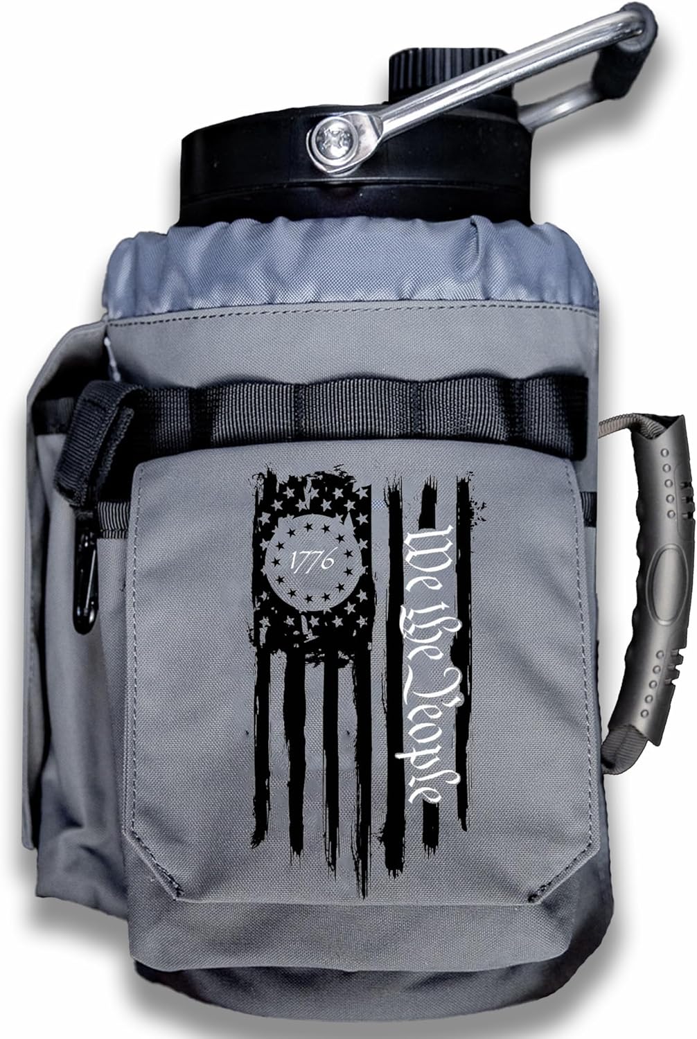 Iron Infidel Battle Bottle – One Gallon Insulated Water Bottle with Dual Carry Handles – 128 oz Tactical Stainless Steel Water Jug & Rugged Extra Large Sleeve With Storage (Betsy 128 Ounces)