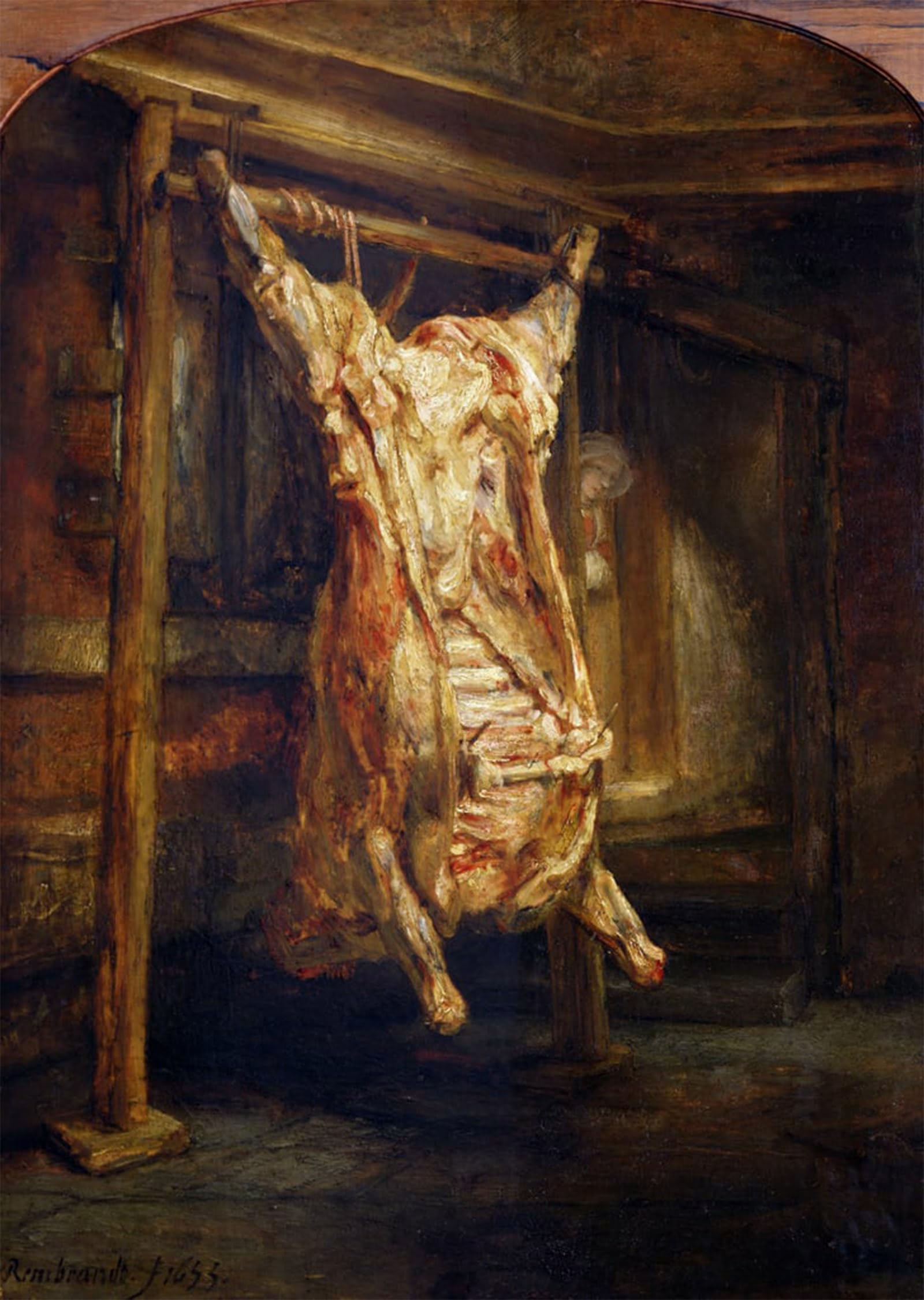 ARTXLXXBN Famous Prints Artwork Pictures Poster Painting Art The slaughtered by Rembrandt van Rijn Artwork Landscape Pictures for Home Decor 60x90cm