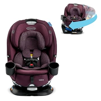 Graco Turn2Me 3-in-1 Convertible Car Seat London featuring Headrest and Harness Adjust Easy Installation and Steel Reinforced Frame