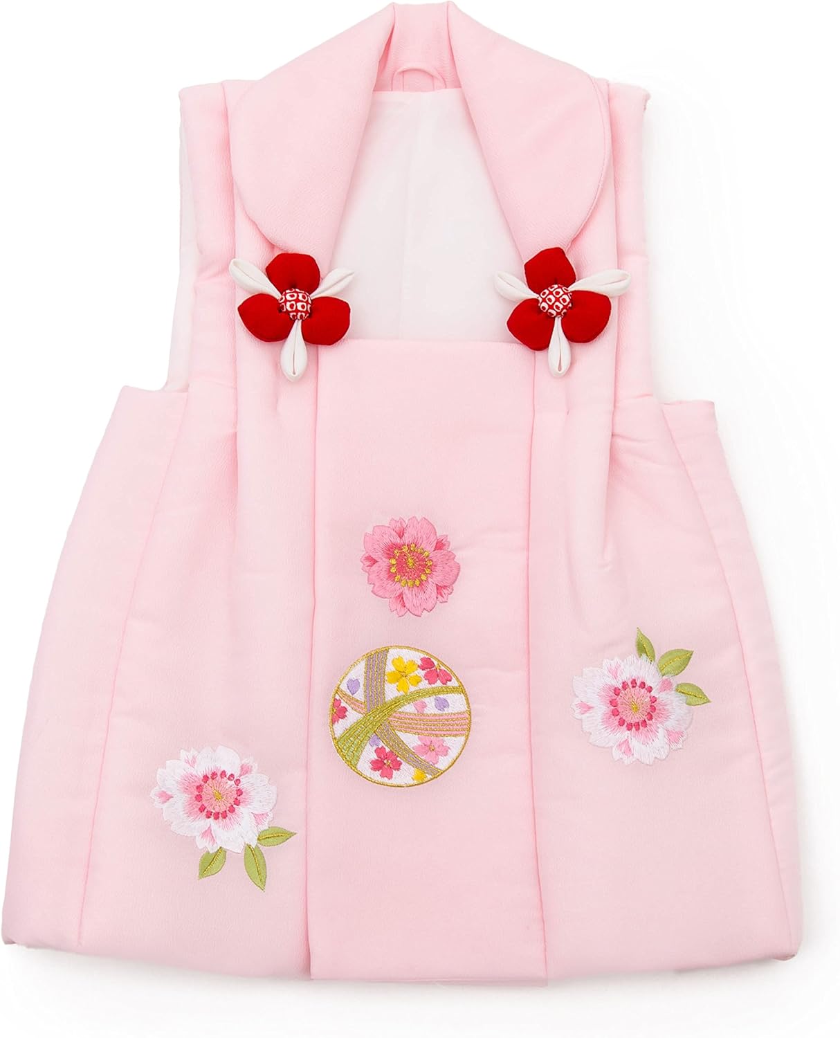 新品小町kids七五三3歳着物コート8点セット花柄薄緑白髪飾り巾着袋下駄