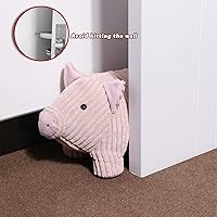 Vista 6 de Lindo tope de puerta decorativo para el hogar y la oficina, topes de puerta de piso, protectores de pared pesados de tela con peso animal, cerdo rosa