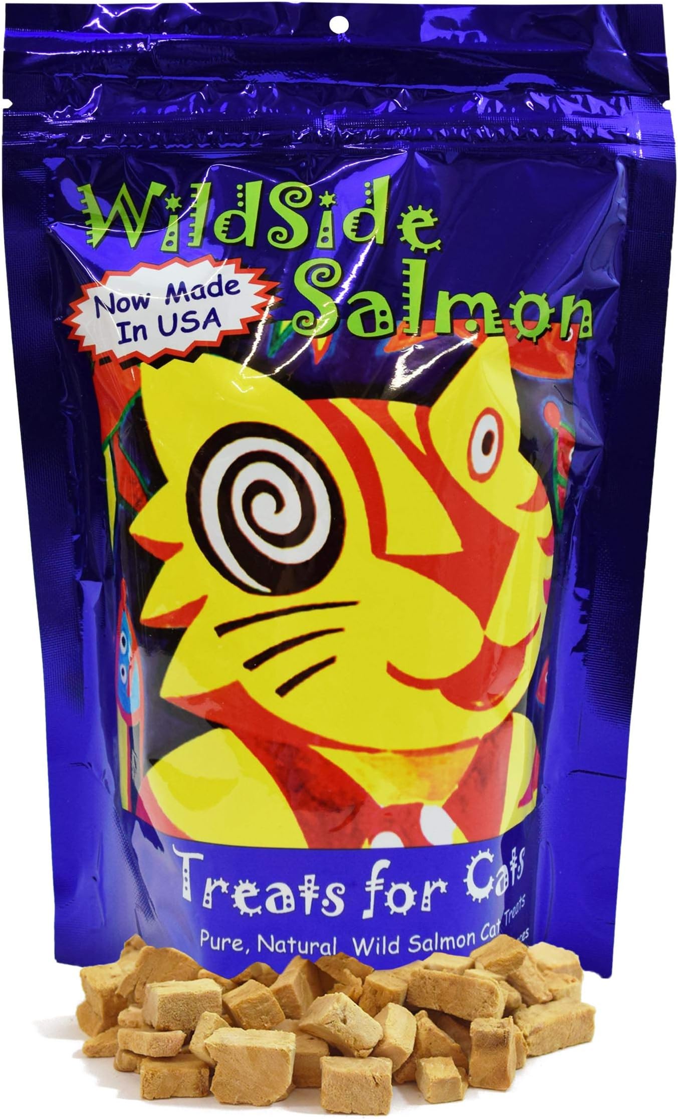 WildSide Wild Alaskan Freeze Dried Salmon All Natural Grain Free Snack Treats for Cats 3oz
