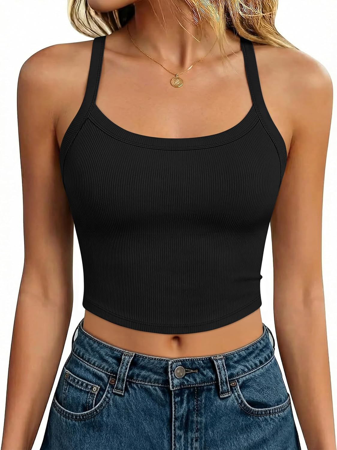 ANRABESS Womens Workout Tops Ribbed Crop Tank Backless Sleeveless Scoop Neck Going Out Camis Shirts 2026 Summer Gym Clothes