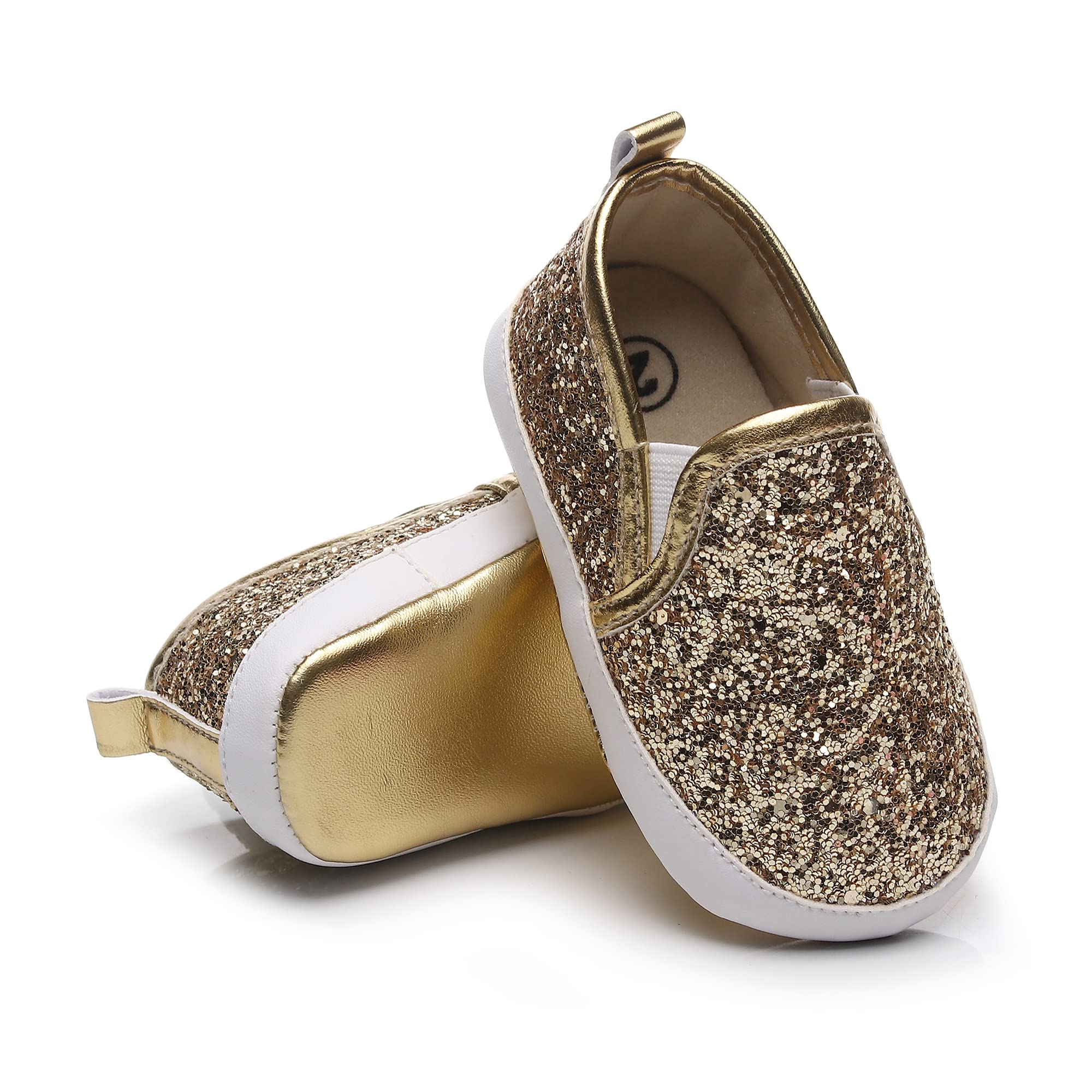 HONGTEYA Baby Boys Girls Shoes Infant Sneakers Baby Moccasins Pu Leather Soft Sole Anti-Slip Flats Toddlers First Walkers Newborn Crib Shoes Tennis Sports Shoes Outdoor Indoor