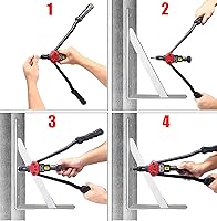 Vista 5 de Herramienta de tuerca remachadora de mano de 16 pulgadas, kit profesional de ajuste de tuercas remachables con 13 mandriles