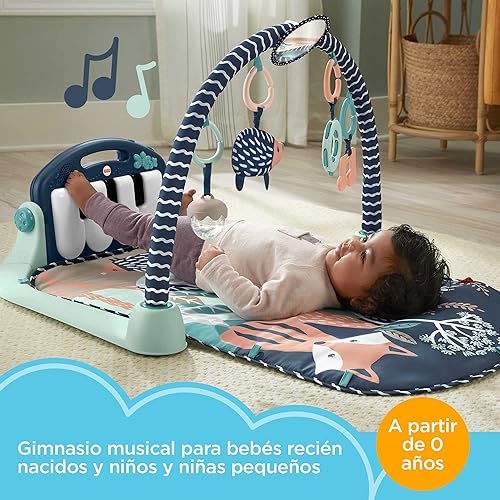 Miniatura 3 de FISHER-PRICE BABY Alfombra de juego Kick & Play Piano Gym con juguetes musicales y sensoriales para recién nacidos hasta niños pequeños, juguetes de