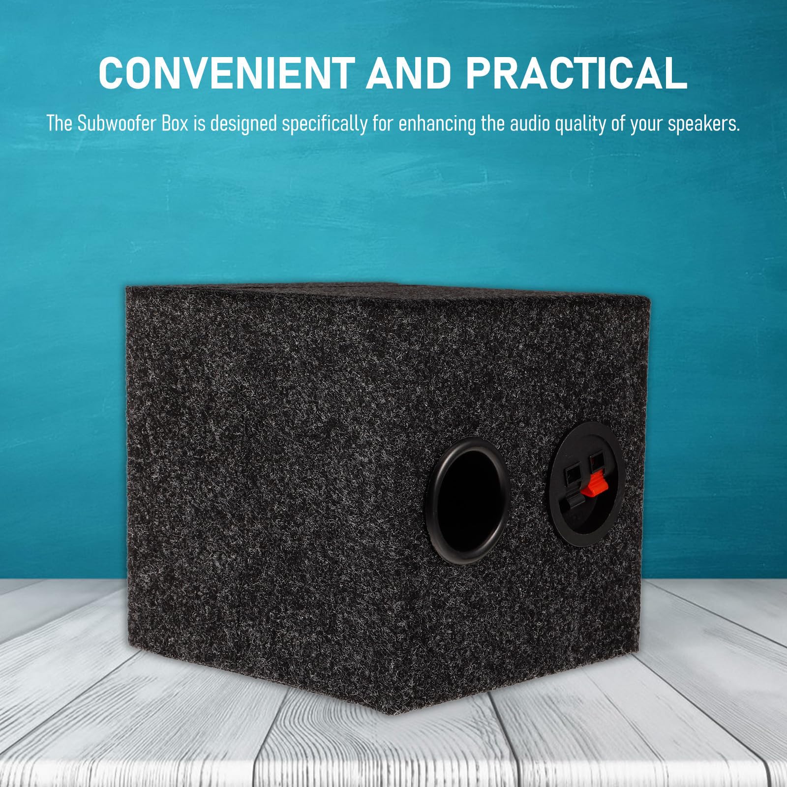 Cassa Vuota Design Robusto e Durevole in Legno Nero per Subwoofer Auto Compatibile con Impianto Audio Veicolare, per Upgrade Audio e Appassionati Fai da Te