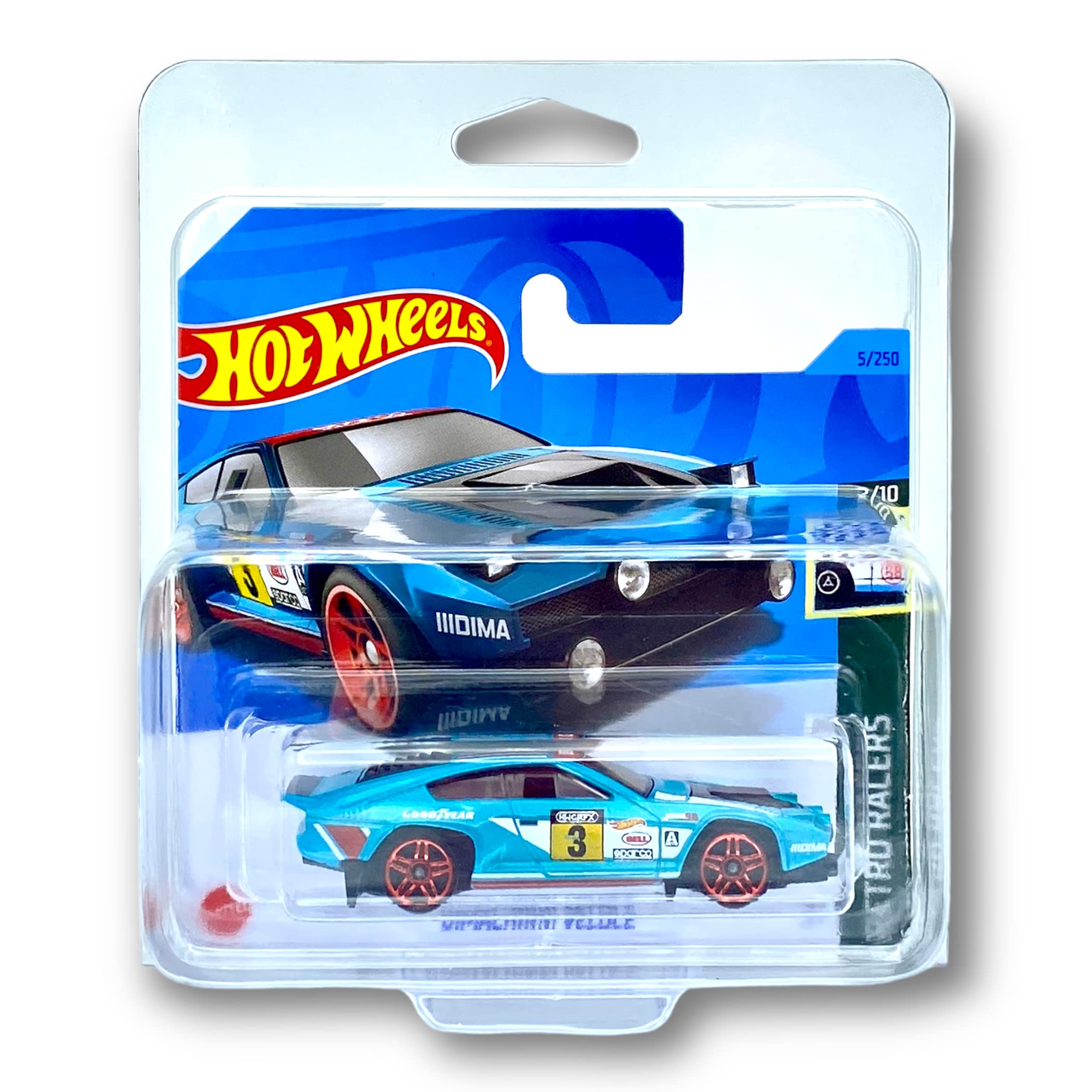 Hot Wheels Dimachinni Veloce (Teal Blue) 2/10 Retro Racers 2023-5/250 (Short Card) *** available in A KLAS CAR KEEPER PROTECTIVE COLLECTORS CASE *** HKJ78