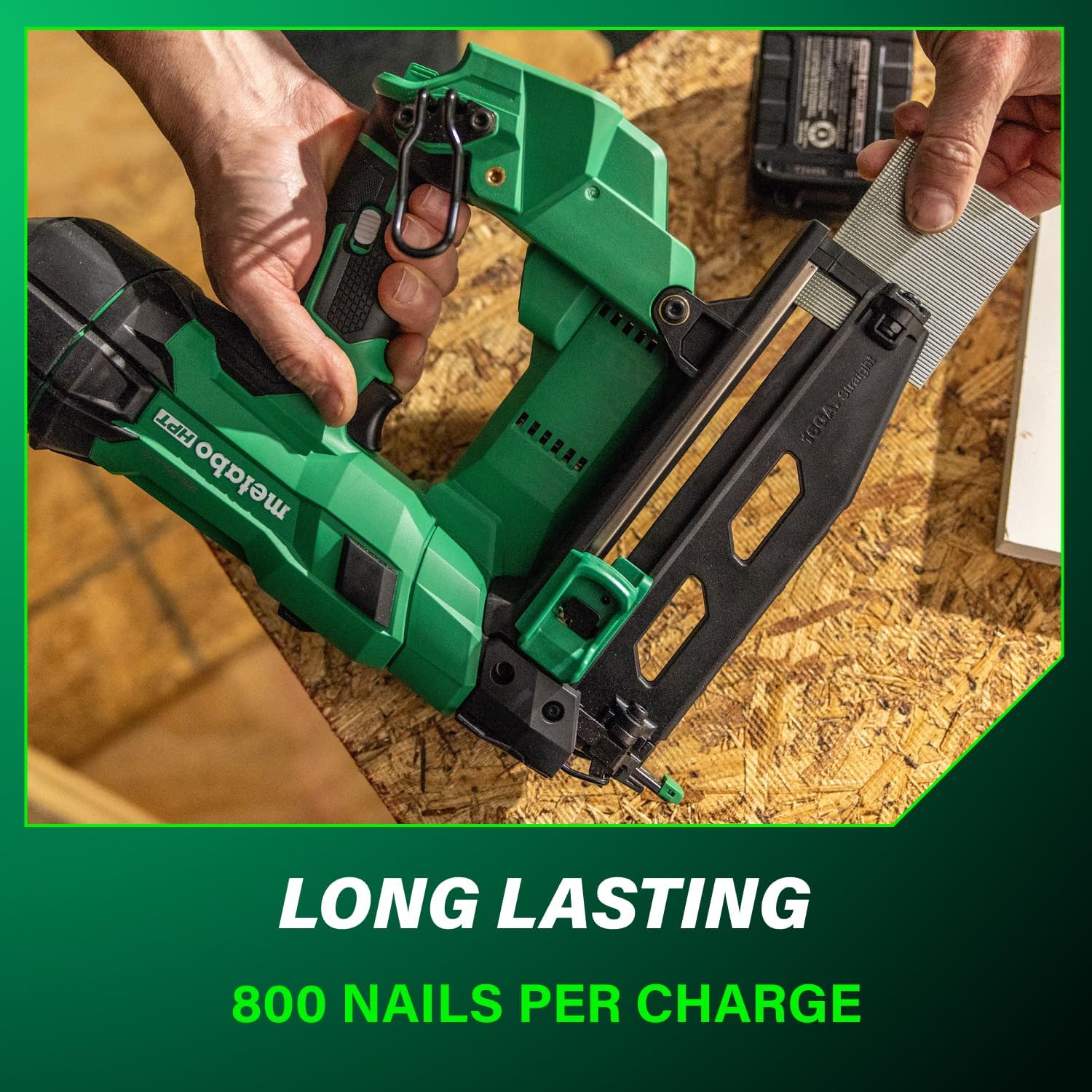 Metabo HPT 18V MultiVolt Brushless Pro 16-GA Straight Finish Nailer Kit, 16 Gauge Finish Nailer, Power Tool with 2.0Ah Lithium Ion Battery, 1" to 2-1/2" Nails, Powerful Brushless Motor, NT1865DSA - Image 8
