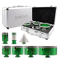 Vista 18 de Kit de brocas de núcleo de diamante, vástago triangular de 6/8/10/20/25/28/1.378 in + vástago hexagonal de 1.378 in, broca biseladora de biselado