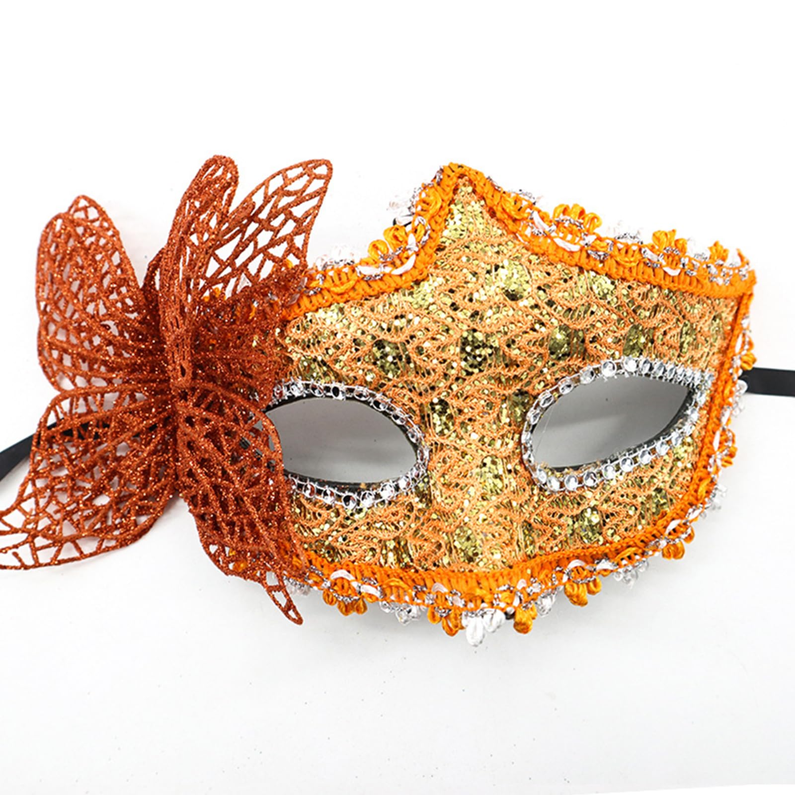 Masque Vénitien Papillon Avec Bâton – Demi-visage, Mascarade, Halloween, Bal, Carnaval