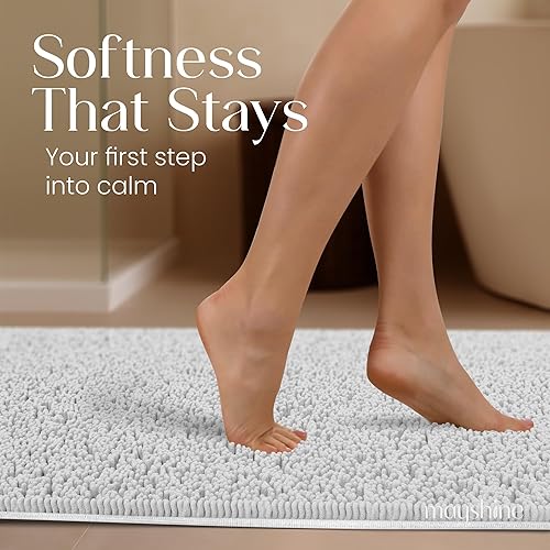 Miniatura 184 de Tapete de baño extra largo de felpilla suave, tapete de microfibra absorbente, lavable a máquina y antideslizante para puerta, baño, habitación