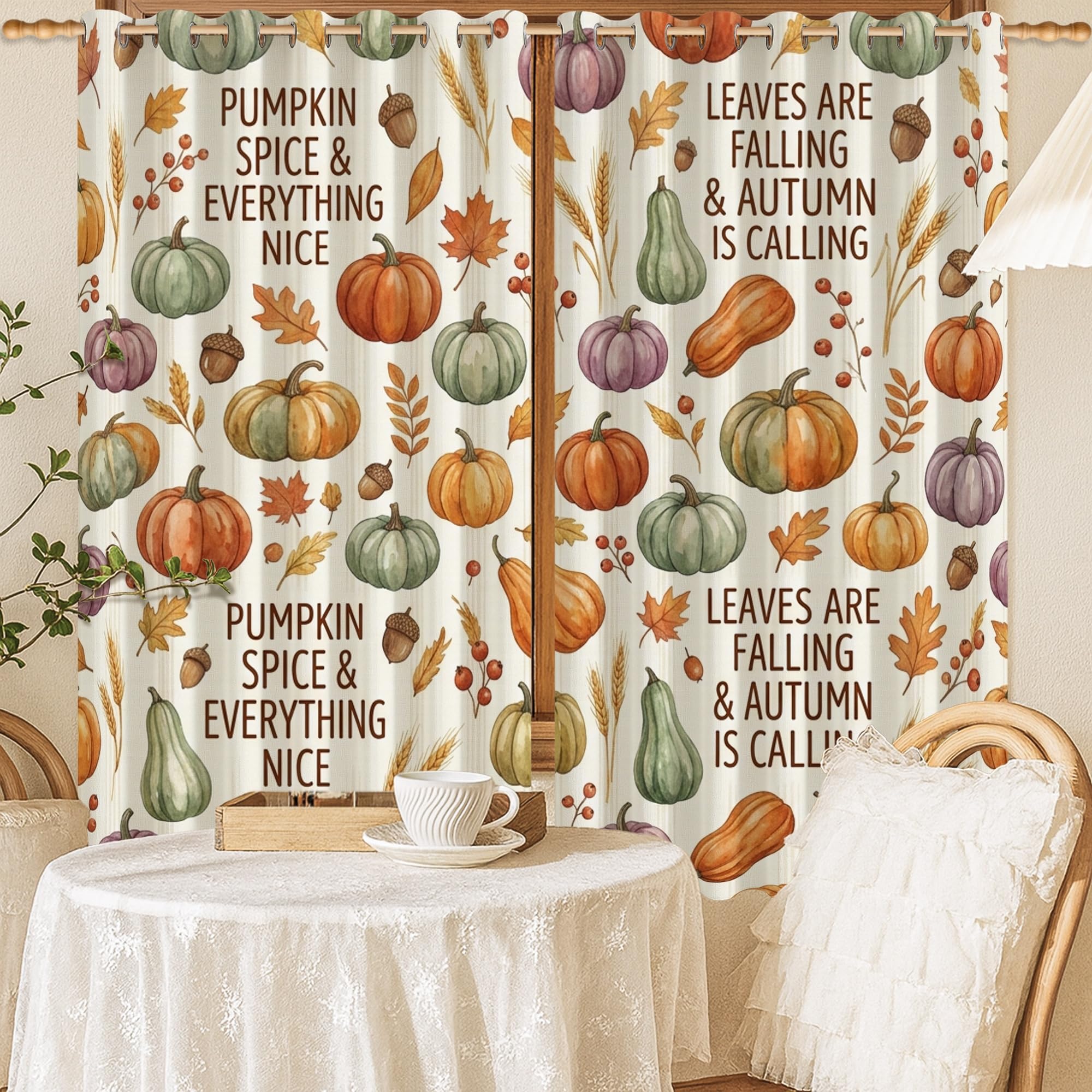 Rideaux occultants de chambre pour une ambiance cosy d'automne rustique orange