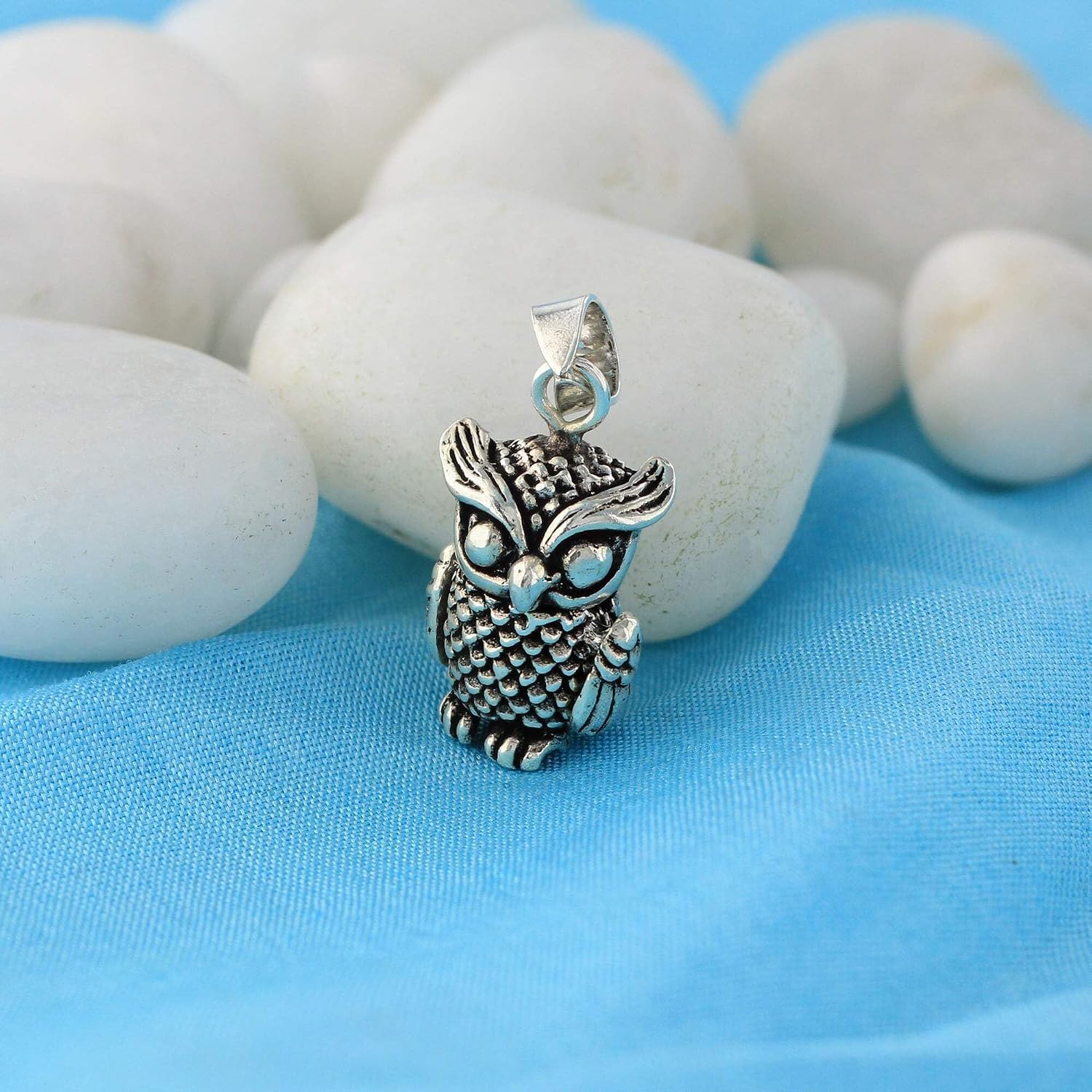 Gem Avenue 925 Sterling Silver Owl Pendant for Women