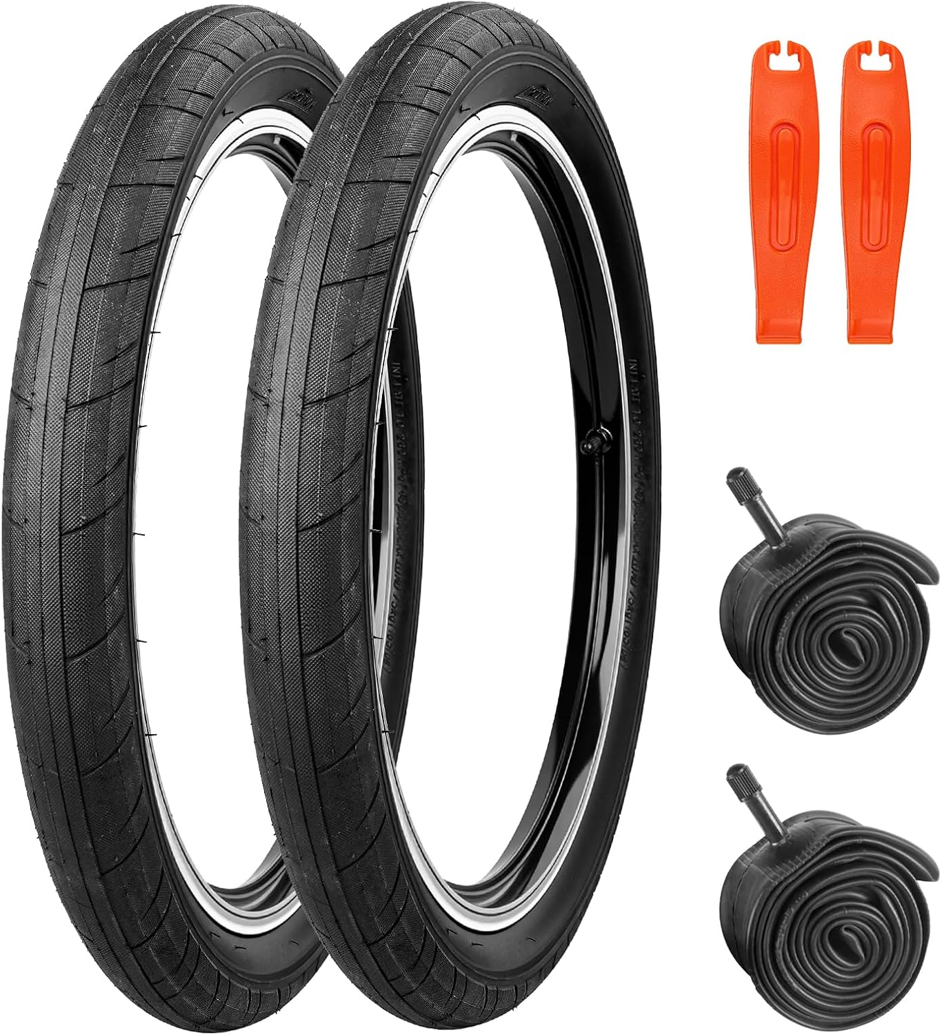 WEEROCK 20 Inch BMX Tire, 20 x 2.4 (64-406) Bike Tires, 2 Pack Folding Bead Replacement Tyre with Inner Tubes for 20" Bicycles, MTB, Mountain Bike, BMX, Dirt Jumper, Black/Blue Camouflage