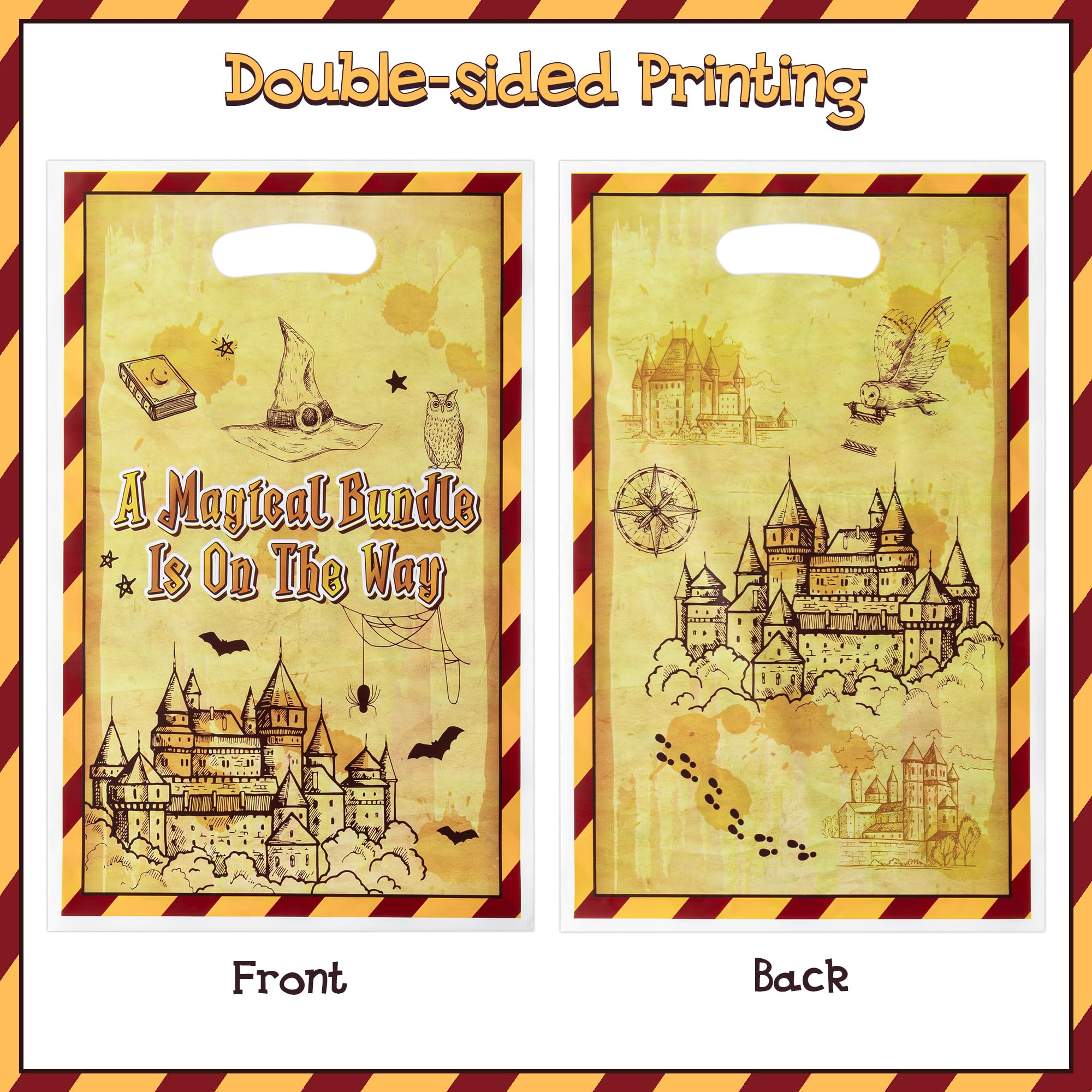 Lot De 50 Sacs Cadeaux En Plastique Avec Poignée Pour Cadeaux