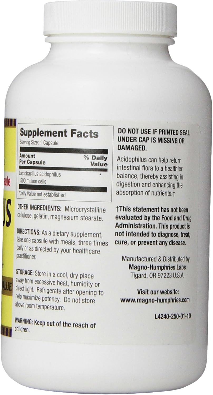 Optimum Acidophilus Lactobacilli Capsules, 250 Count