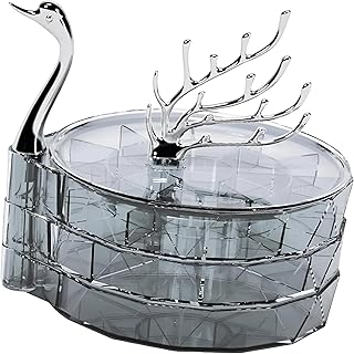 Accessories Organizer - Swan Jewelry Storage Box with Waterproof and Dustproof Features, Designed to Hold Rings, Earrings, Necklaces, Bracelets, Stylish for Office Decoration, Save Space and Protect
