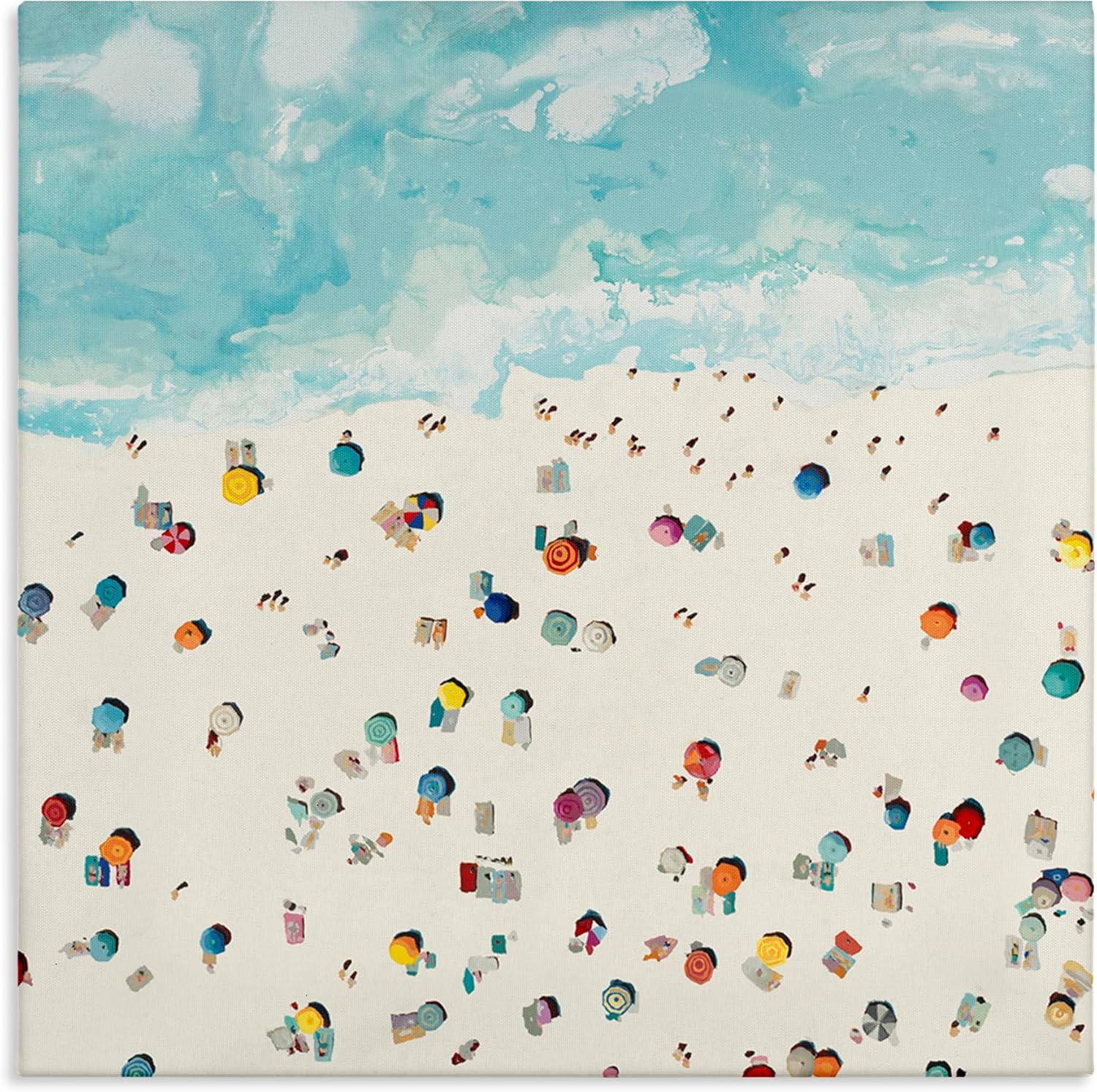 Stupell Industries 'Abstract People on Beach', Canvas Art, 30 x 30 Inches, Easy to Hang and Sturdy, Made in USA, by Randy Hibberd