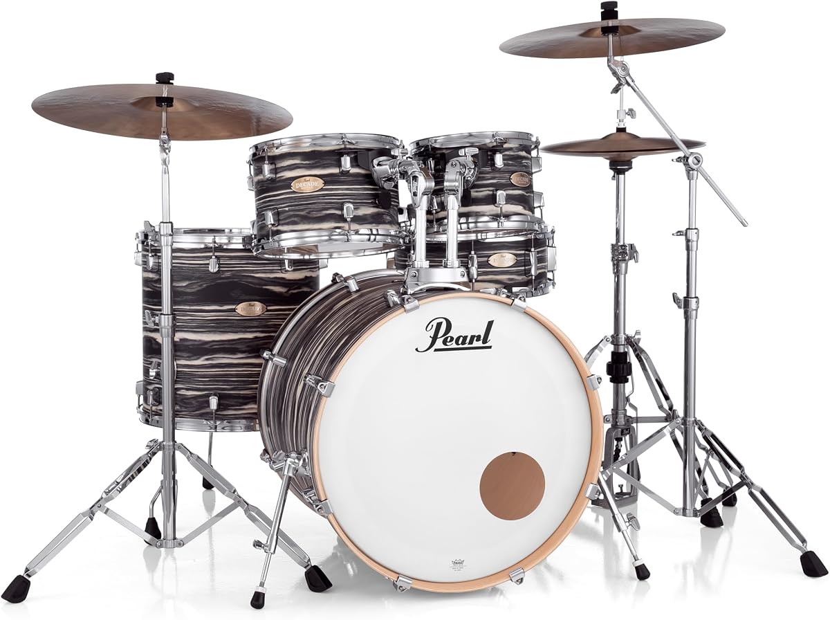 Pearl Decade Maple Artisan Limited Edition 5-pc. Shell Pack With All Maple Shells, Satin Lacquer Finish Black Satin Marble