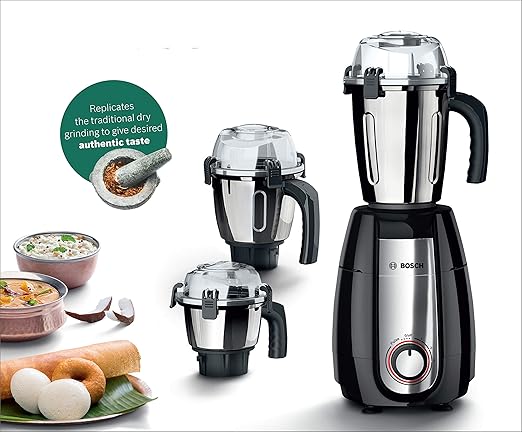 Bosch Pro 750W Mixer Grinder with 3 Jars, Black Bosch Pro 750W Mixer Grinder with 3 Jars, Black