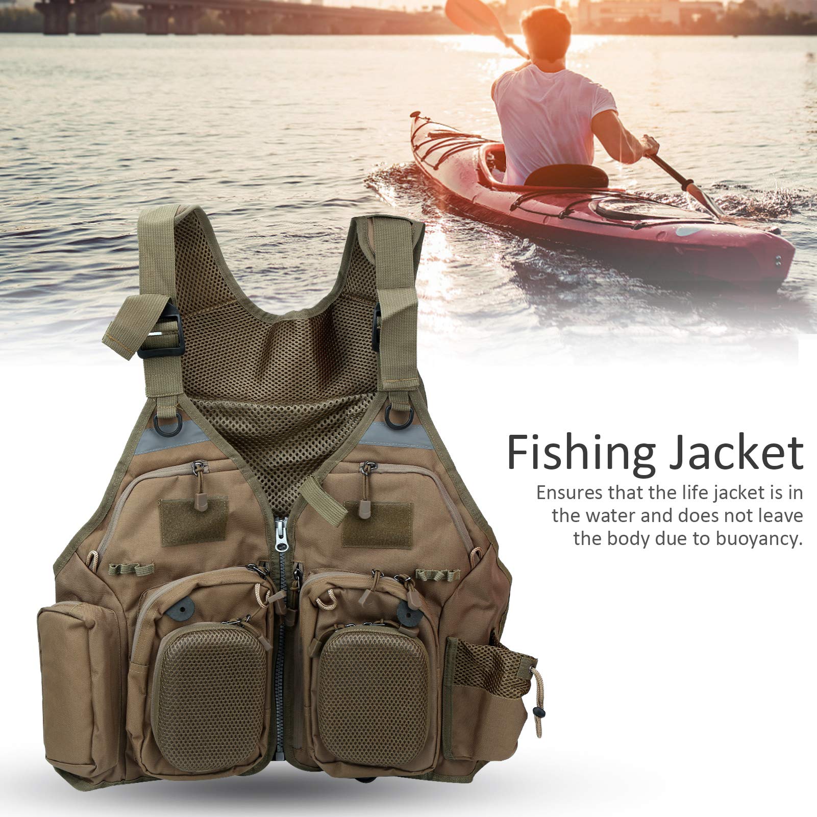 Chaqueta de Pesca al Aire Libre, Chaleco Deportivo de Pesca al Aire Libre, Chaquetas de Pesca Profesionales con múltiples Bolsillos, Chaleco para Hombres