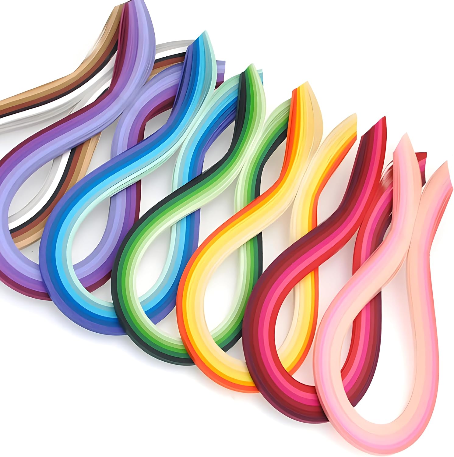 Green Toned Quilling Paper Strips 5mm in Shades of Green-120pc/set 21inch Length-Quilling Strip Set Pastel-Colored (Gradient Green)