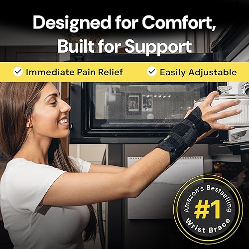 Miniatura 3 de BraceUP - Muñequera de túnel carpiano para hombres y mujeres, férula de metal para soporte de mano y muñeca y alivio del dolor de artritis y