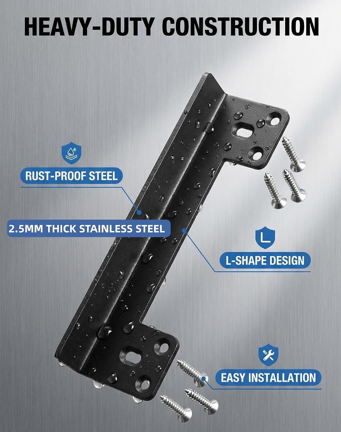 Heavy Duty Door Latch Guard-11" Stainless Steel Door Security Plate(Black)