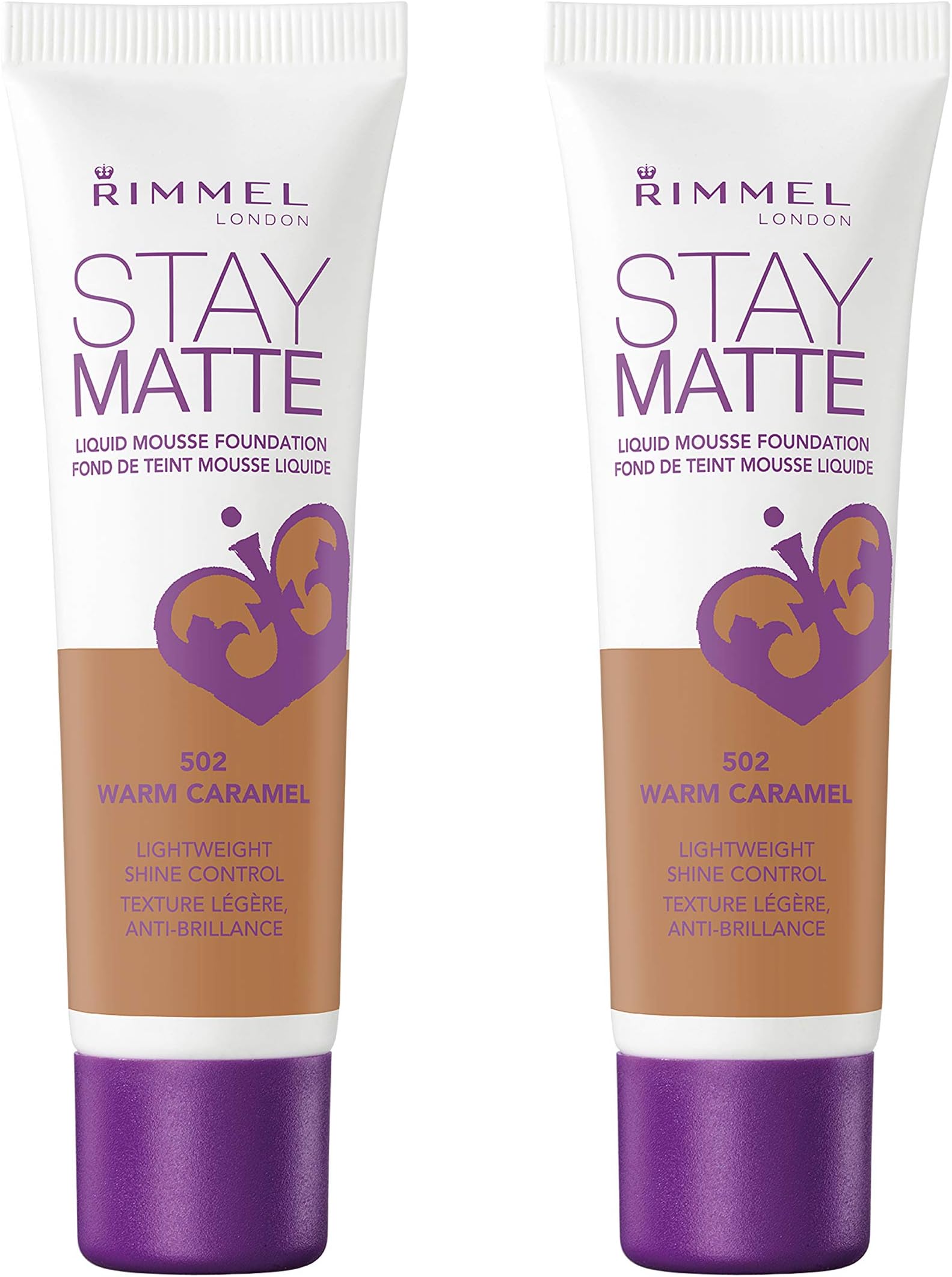 Rimmel, Stay Matte Foundation, Warm Caramel 2 Count (Pack of 1)