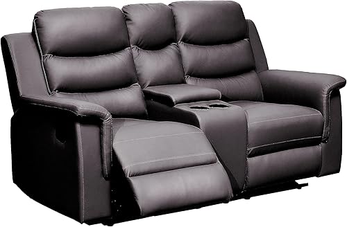 Miniatura 3 de Goohome Sofá modular de 98 pulgadas en forma de L y portavasos plegado, sofá y sofás de piel sintética con ribete de cabeza de clavo para juegos de