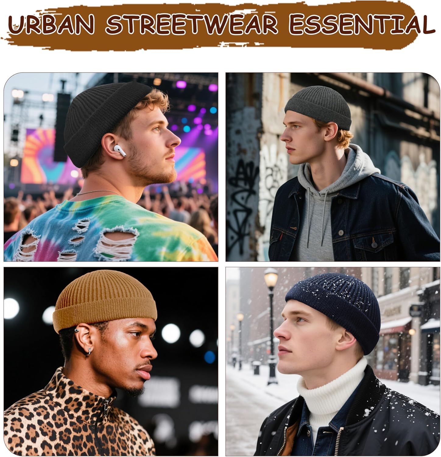 Swag Wool Knit Cuff Short Fisherman Beanie for Men Women, Spring Fall Winter Warm Hats, Trawler Skull Cap, Watch Cap - Image 4