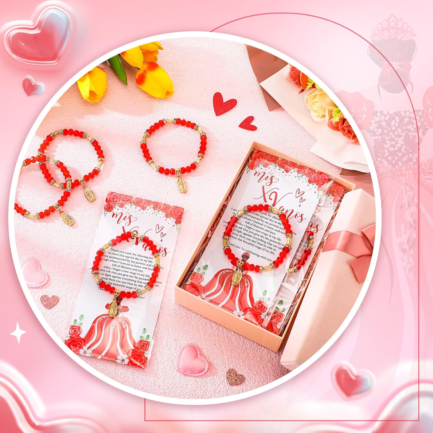 Wenqik 25 Sets Quinceanera Party Favors for Guests Virgin Bracelets