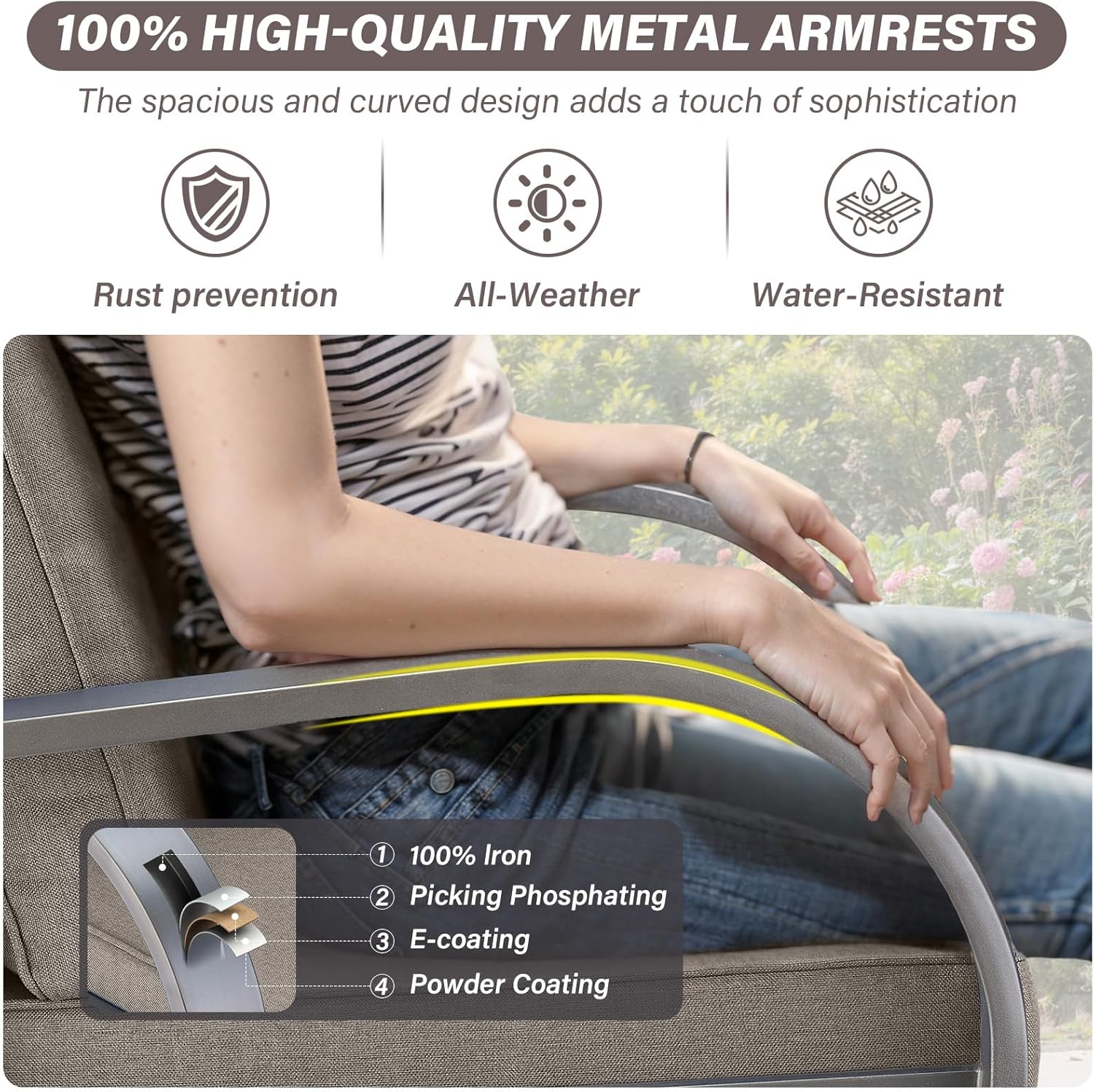 Belord 5 Piece Patio Furniture Set with Fire Pit Table - Outdoor Conversation Set with Propane Fire Pit and 4 Wicker Chairs for Backyard Patio or Casual Gathering Brown