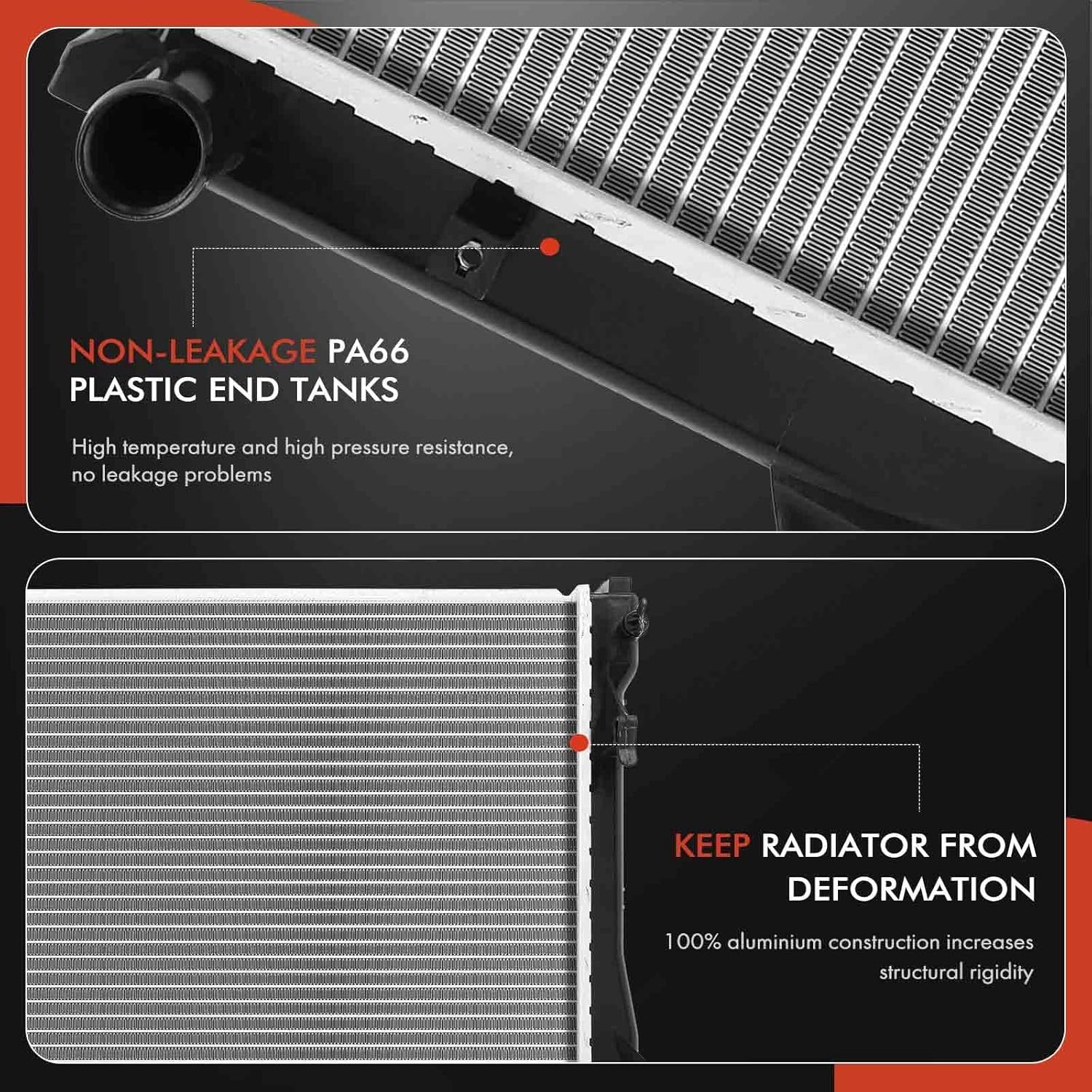 A-Premium Engine Coolant Radiator with Transmission Oil Cooler Compatible with Kia Sorento 2007-2009, Automatic Transmission, Replace# 253103E930