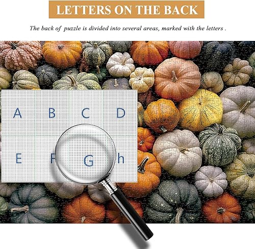 Miniatura 5 de Rompecabezas de calabaza de Acción de Gracias para adultos de 1000 piezas, rompecabezas de collage de cosecha de otoño y otoño, rompecabezas