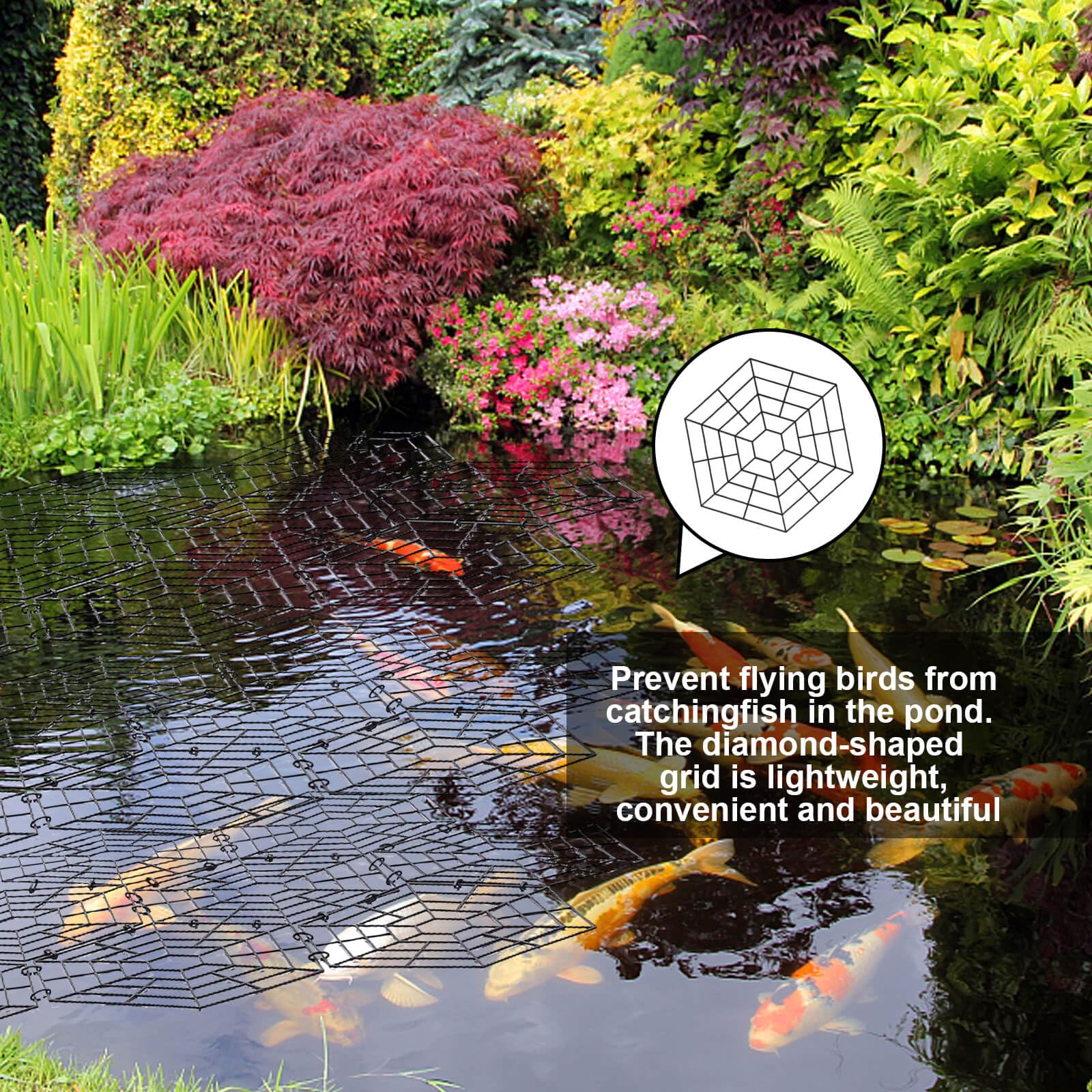 20 Pezzi Rete Galleggiante Per Laghetto - Protezione Da Uccelli E Foglie Per Pesci