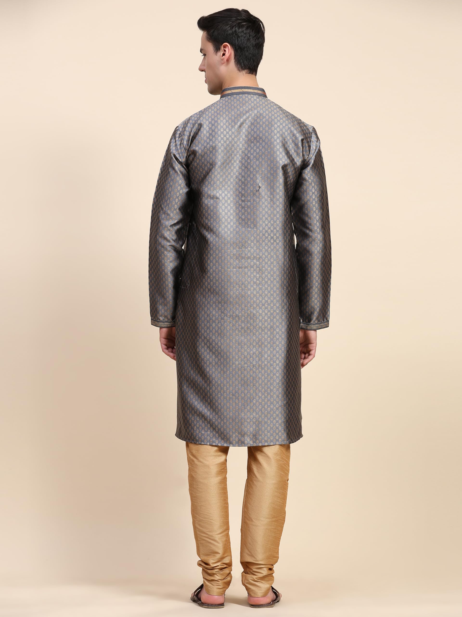 SKAVIJ Herren Indische Ethnischen Traditionell Kurta Pyjama