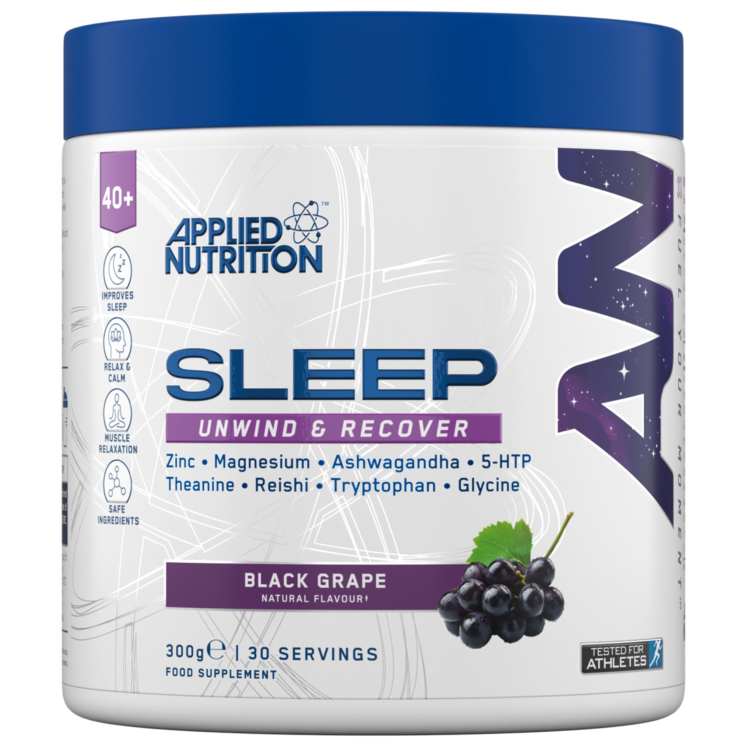 Applied Nutrition Sleep Support for Over 40s | Magnesium Glycine L-Theanine 5-HTP & Adaptogens | Informed Sport – Black Grape 300g – 30 Servings product thumbnail 2