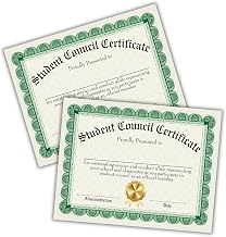 Student Council Certificate of Membership 30pk 8.5x11” STUCO Officers Government High School Leadership Committee Recognition Vice Secretary