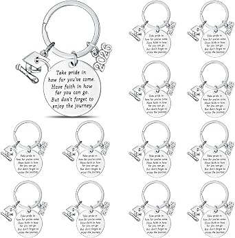 Sasylvia Graduation Keychain 2026 Bulk Inspirational Graduation Gift Keychain 2026 Class Keychains Gifts Motivational