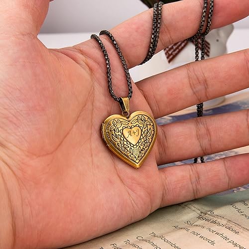Miniatura 3 de Fanery sue Heart Locket Necklace That Holds Pictures Customized Photo Necklaces Personalized Lockets with Picture inside,