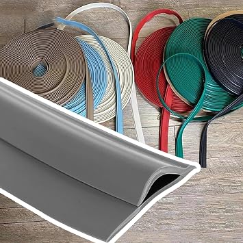 Self Adhesive Carpet Transition Strip for Edge Reduce, Rug Edge Trimming Protect Seam Cover, Flexible PVC Seal Molding for Robot Vacuum CleanercDark Gray,900cm354 3/8"