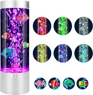 𝟐𝟎𝟐𝟑 𝐍𝐞𝐰 Fish Lamp, Fake Fish Tank with Aquarium Night Light, Kids Friendly Bubble Fish Lamp to Light Up Your Life Like a Lava Lamp with Moving Fish Tank, Fish Tank Light and Aquarium Lamp