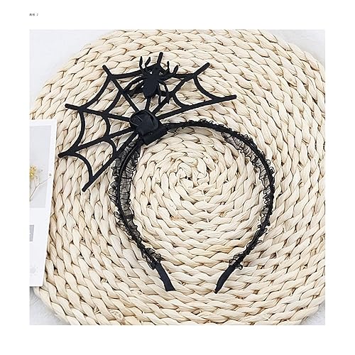 Miniatura 3 de Doneace Diadema de Halloween con collar de araña negra, accesorios para el cabello, diademas de rosa negra, diadema de araña, diadema de telaraña