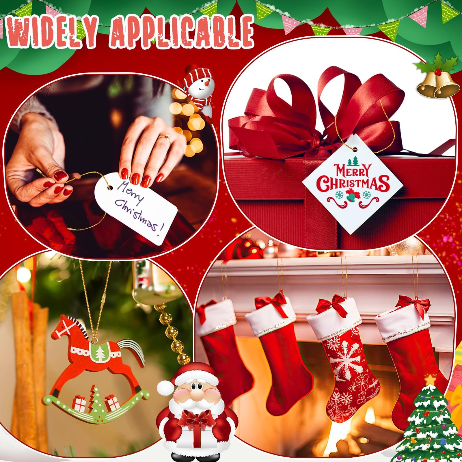 JUNEBRUSHS 600Pcs Christmas Ornament Hooks - Image 4