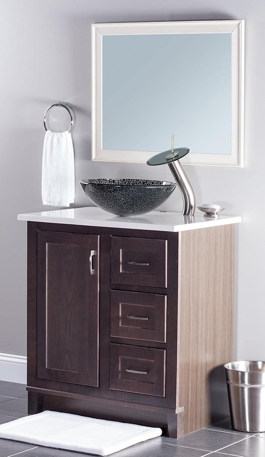 Super Deal Product Novatto RAGNATELA Glass Vessel Bathroom Sink
